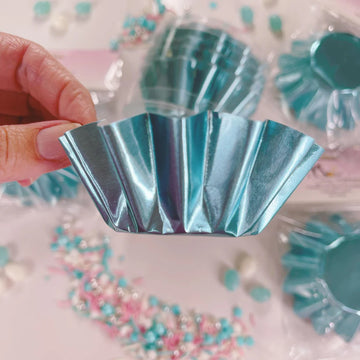 More Cuppies Powder Puff Blue Foil (Select from Pack Sizes) image 1
