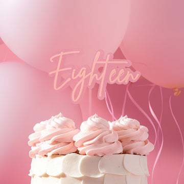 PINK OPAQUE / PINK Layered Cake Topper - EIGHTEEN image 1