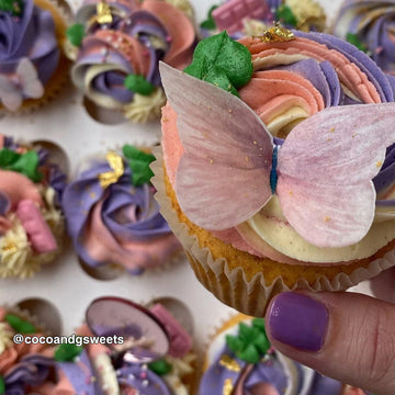 Multi-coloured Pre-cut Edible Wafer Butterflies image 1