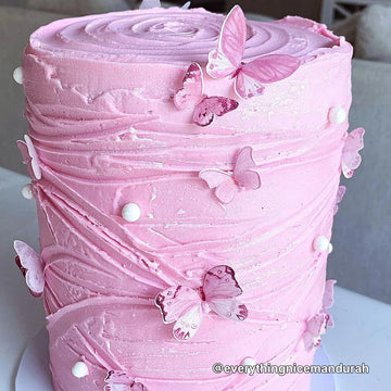 Dark Pink Pre-cut Edible Wafer Butterflies image 1